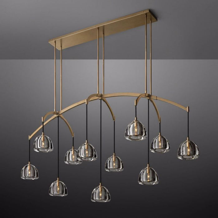 Hemisphere Glass Linear Chandelier 72"