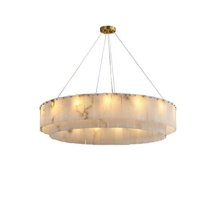 Modern Alabaster 2 tier Round Art Chandelier