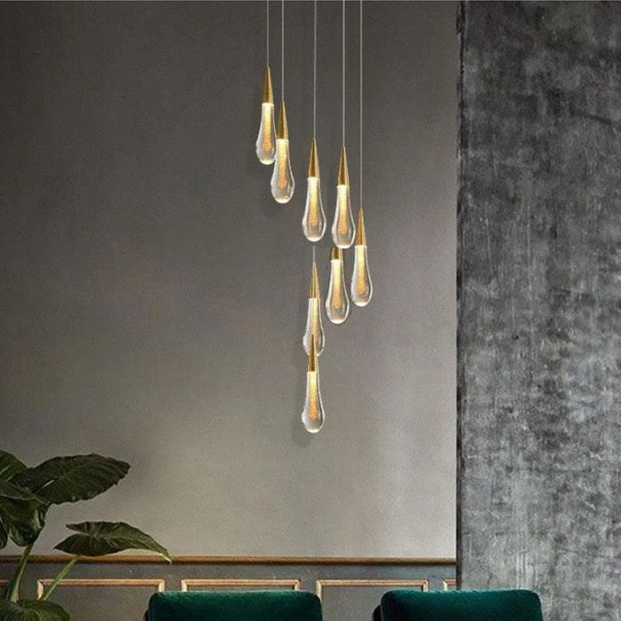 Allure Multi-LED Glass Staircase Chandelier