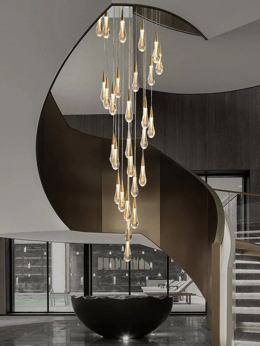 Allure Multi-LED Glass Staircase Chandelier