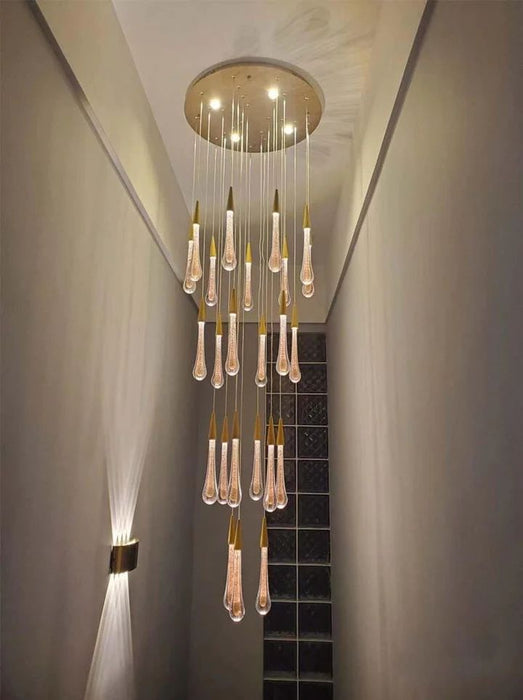 Allure Multi-LED Glass Staircase Chandelier