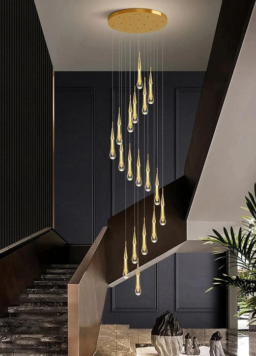 Allure Multi-LED Glass Staircase Chandelier