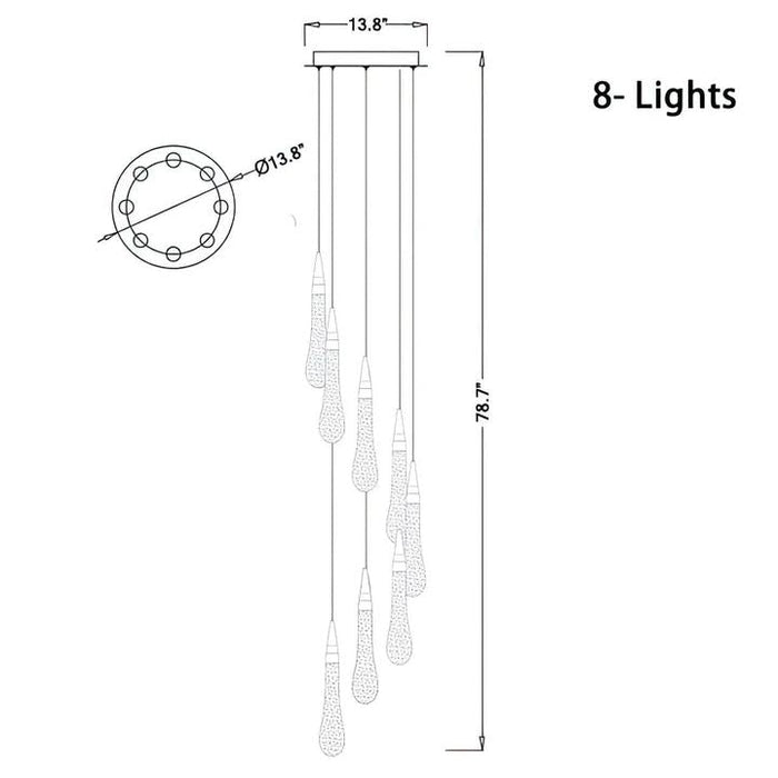 Allure Multi-LED Glass Staircase Chandelier