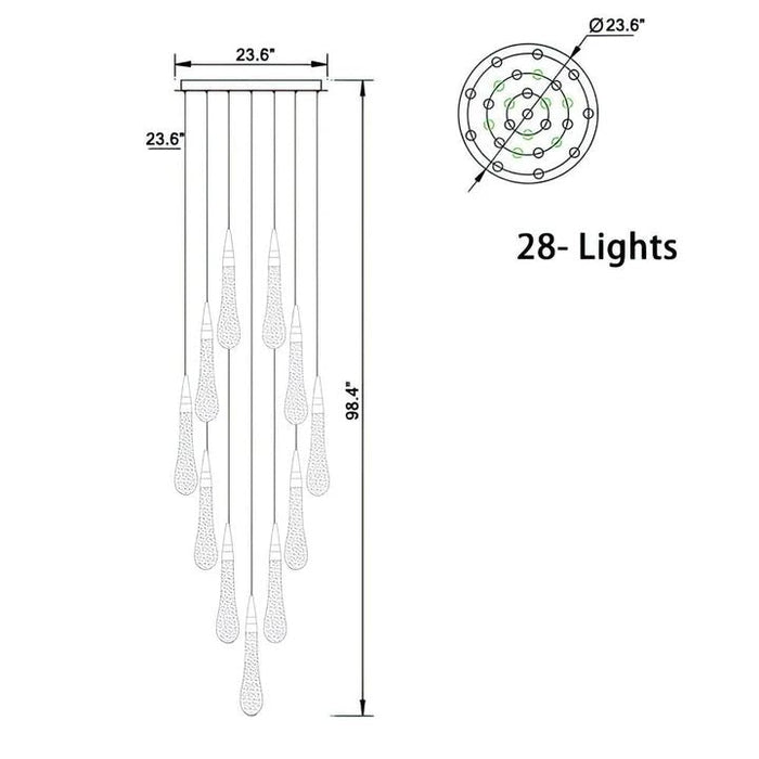 Allure Multi-LED Glass Staircase Chandelier