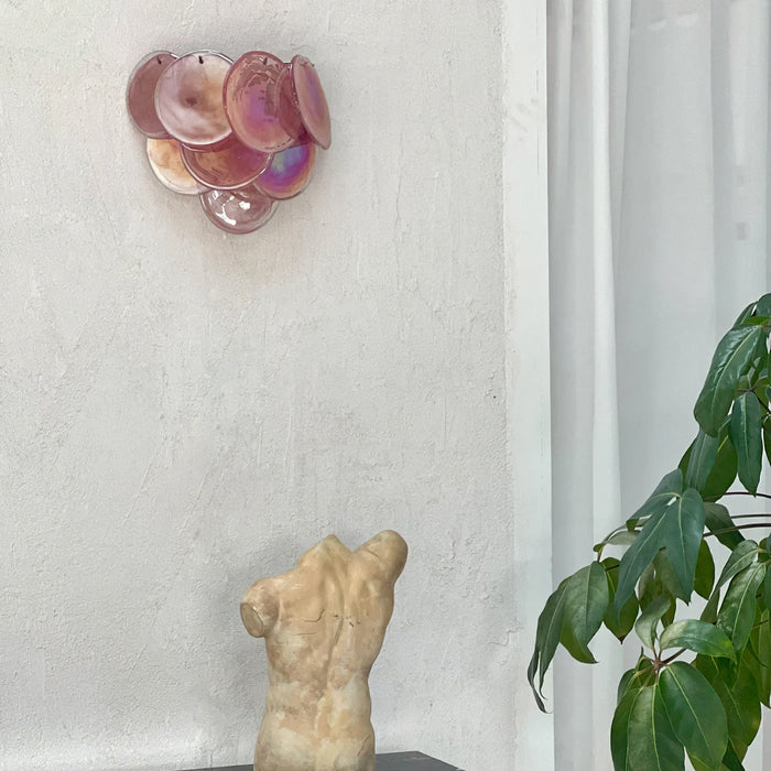 Pink Vintage Murano Glass Wall Sconce