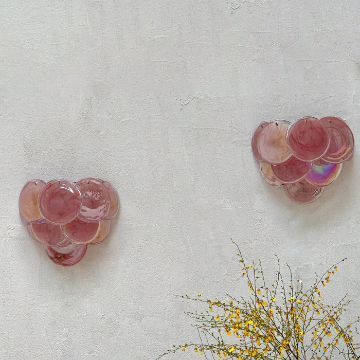 Pink Vintage Murano Glass Wall Sconce