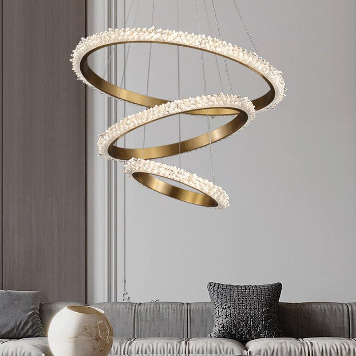 Primary Contemporary K9 Crystal Halo Ring Foyer Chandelier