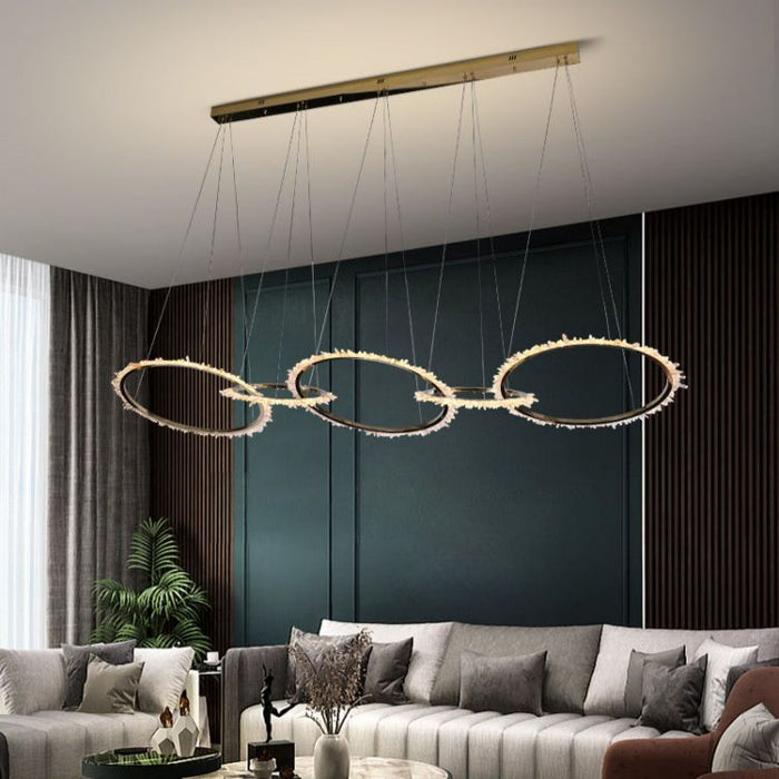 Primary Modern Living Room Crystal 5 Rings Chandelier