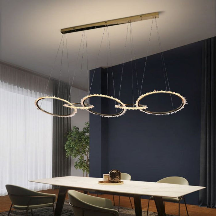 Primary Modern Living Room Crystal 5 Rings Chandelier