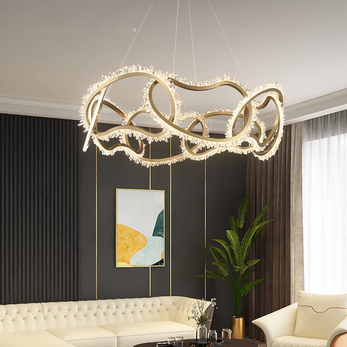 Primary Multi Ring Rock Crystal Chandelier