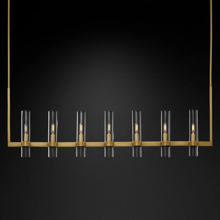 Vella Modern Fashion Glass Linear Chandelier 59''