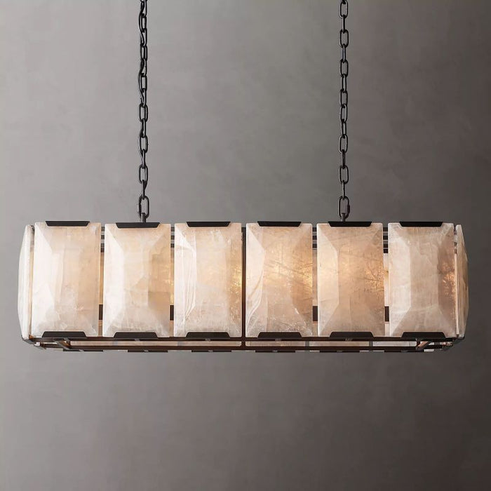 Hawsan Calcite Rectangular Chandelier 42"