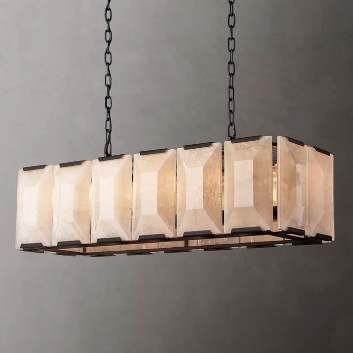 Hawsan Calcite Rectangular Chandelier 42"