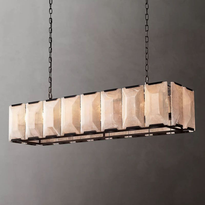 Hawsan Calcite Rectangular Chandelier 54"