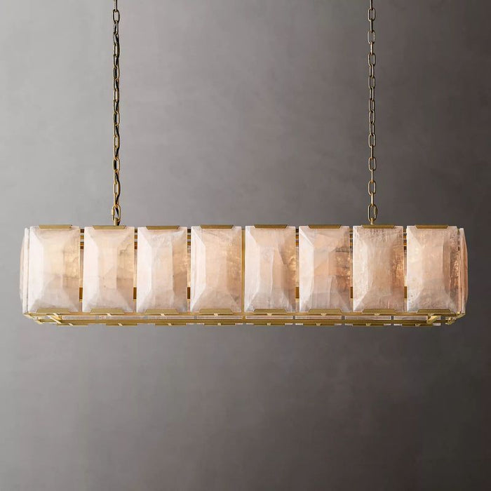 Hawsan Calcite Rectangular Chandelier 54"