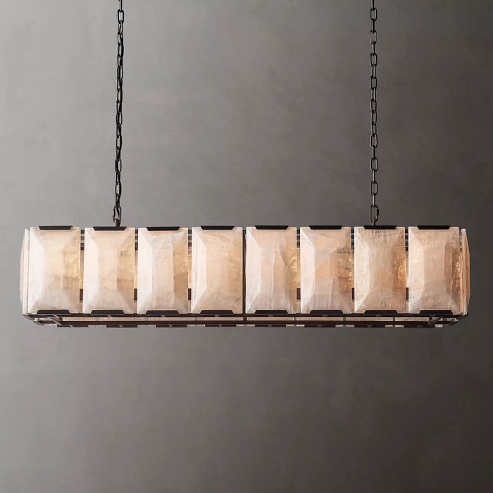 Hawsan Calcite Rectangular Chandelier 54"