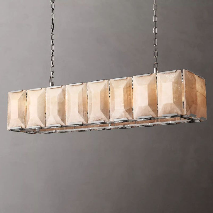 Hawsan Calcite Rectangular Chandelier 54"