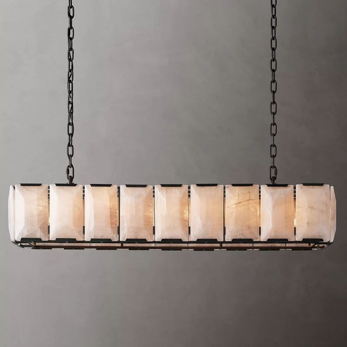 Hawsan Calcite Rectangular Chandelier 62"