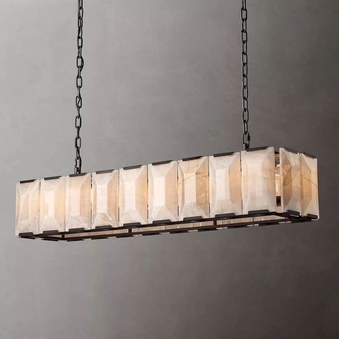 Hawsan Calcite Rectangular Chandelier 62"