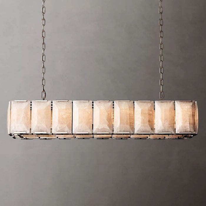 Hawsan Calcite Rectangular Chandelier 62"