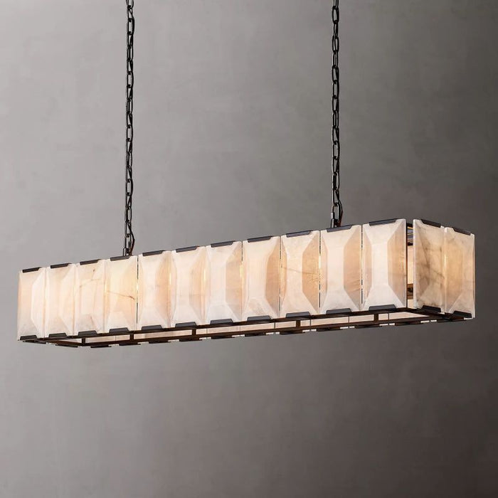 Hawsan Calcite Rectangular Chandelier 74"