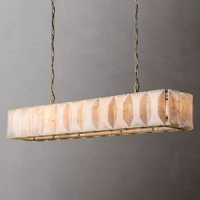 Hawsan Calcite Rectangular Chandelier 74"