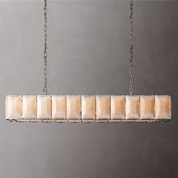 Hawsan Calcite Rectangular Chandelier 74"