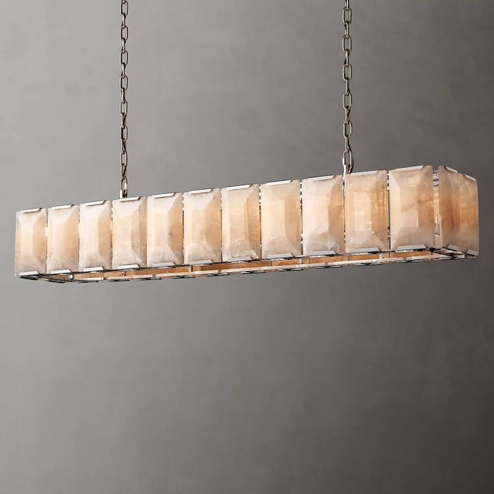 Hawsan Calcite Rectangular Chandelier 74"