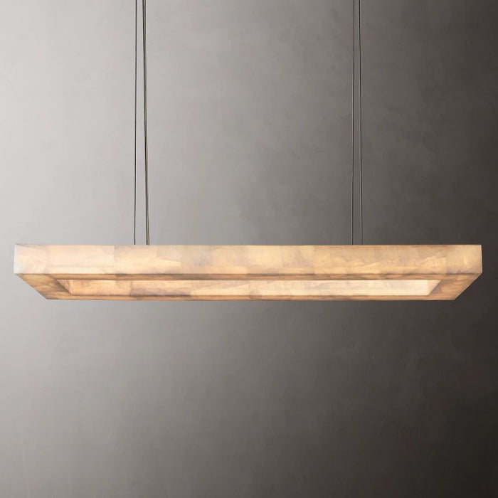 Rivage Rectangular Calcite Chandelier 54"