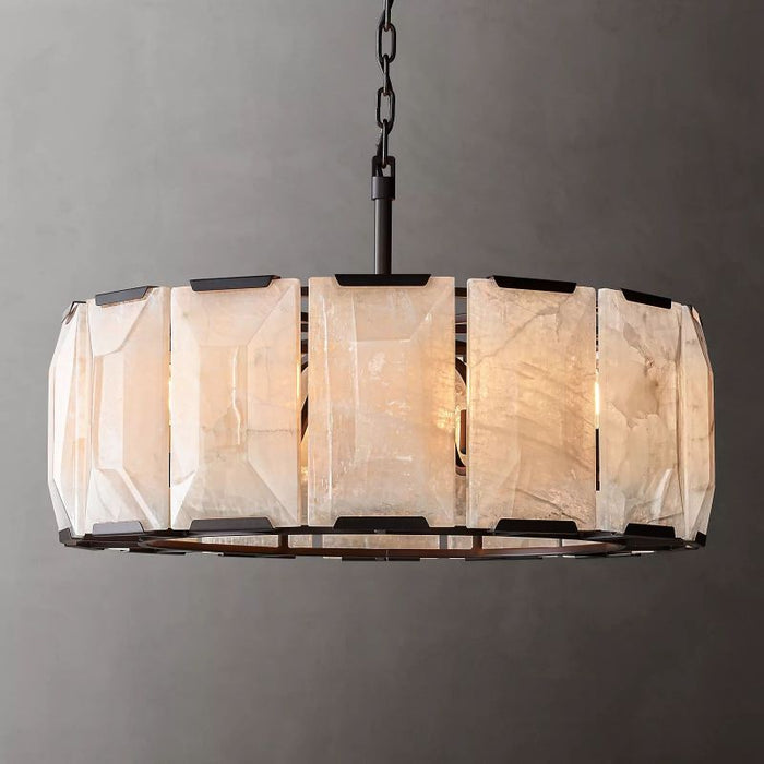 Hawsan Calcite Round Chandelier 31"