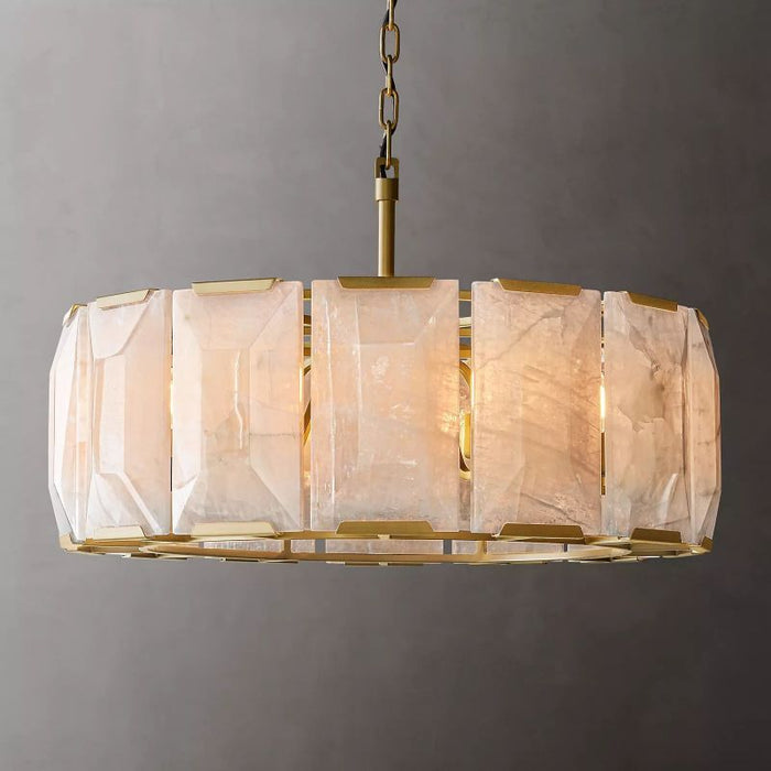 Hawsan Calcite Round Chandelier 31"