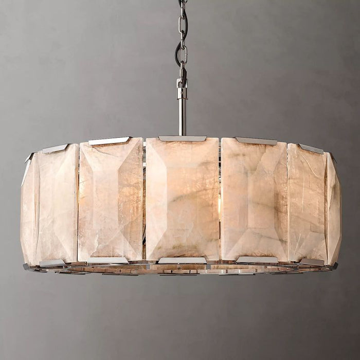 Hawsan Calcite Round Chandelier 31"