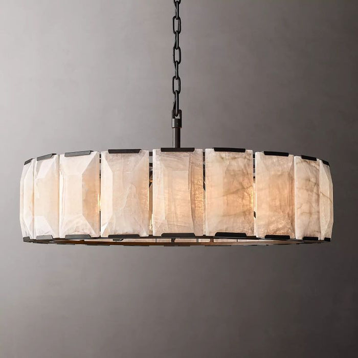 Hawsan Calcite Round Chandelier 43"