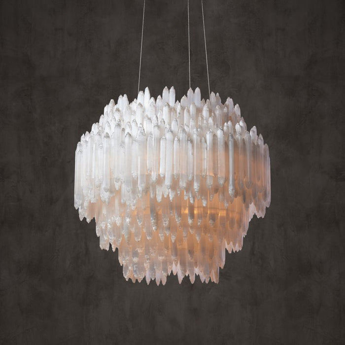 Selenite Round Tiered  Chandelier