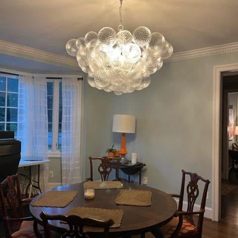 Talian Glass  Round Chandelier 30"