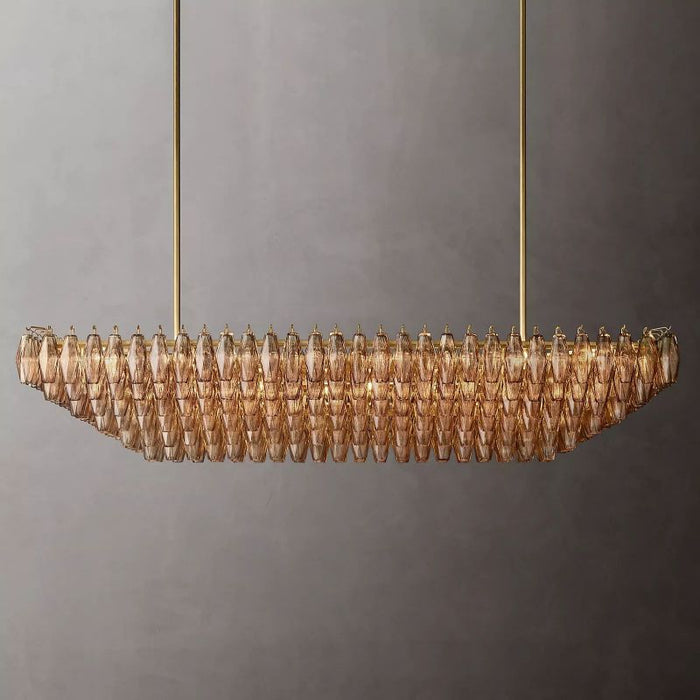 Rivelyn Crystal Tiered Rectangular Chandelier 74"