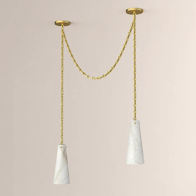 Steven Contemporary 2-Light Vintage Alabaster Chandelier