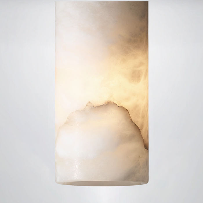 Hand-Carved Alabaster Cylinder Pendant